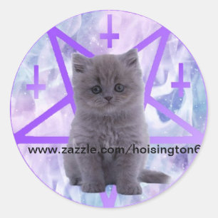 Sticker Rond minou sataniste pour hoisington6