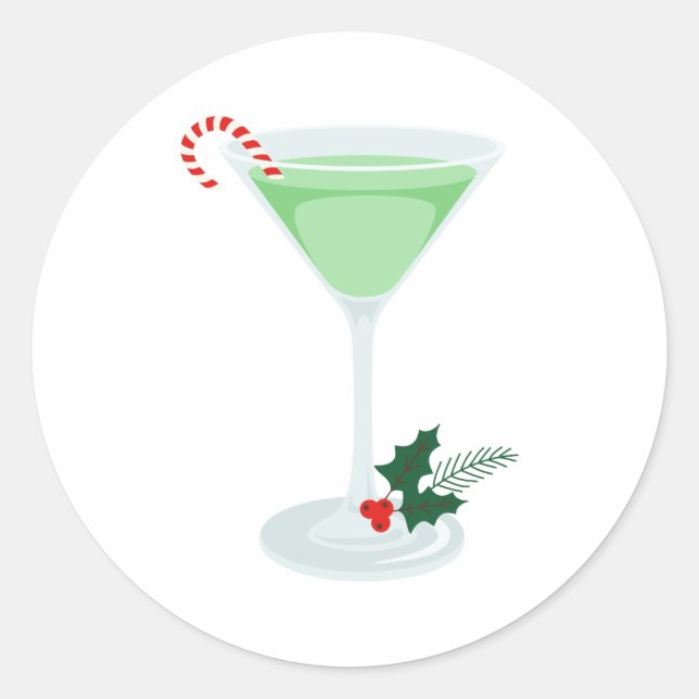 Sticker Rond Mint Martini (Devant)