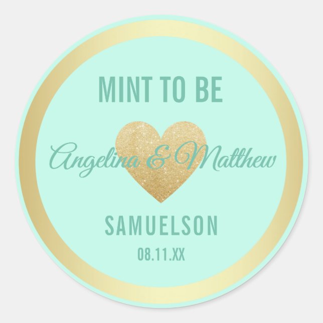 Sticker Rond Mint personnalisée pour être Mint Parties scintill (Devant)