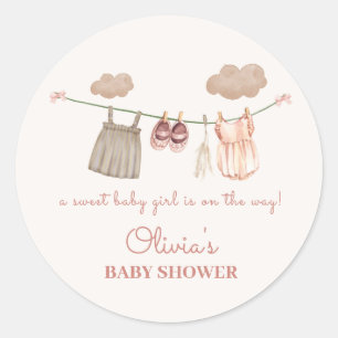 Sticker Rond Minuscule Boho rose rose Neutre Vêtements pour fil