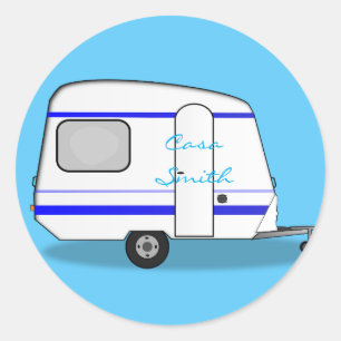 Sticker Rond Minuscule caravane rationalisée Thunder_Cove n'im