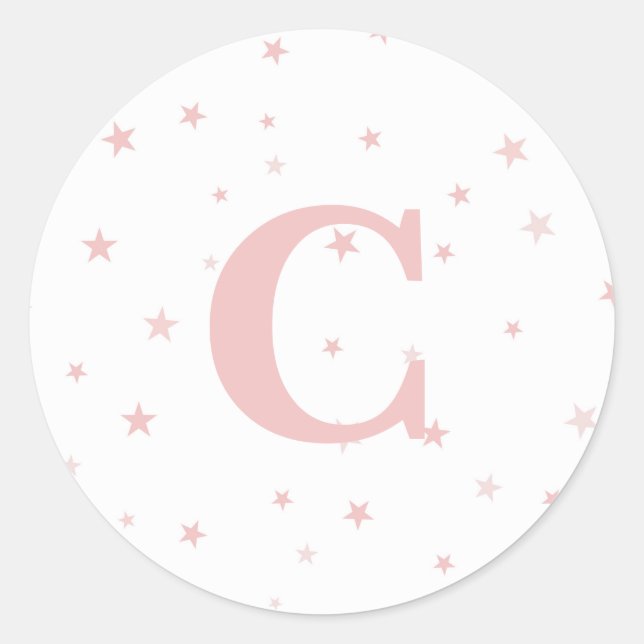 Sticker Rond Minuscule étoile rose bébé fille (Devant)