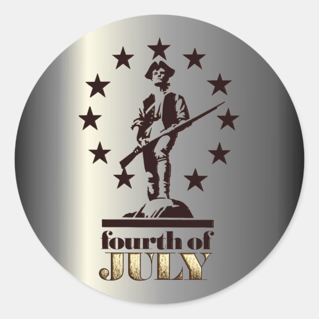 Sticker Rond Minuteman 4 juillet 1776 (Devant)