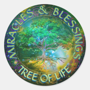 Sticker Rond Miracles & Bénédictions Arbre de vie