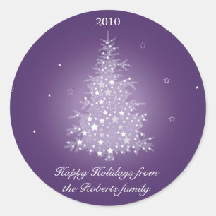 Sticker Rond Miroiter l'autocollant d'arbre de Noël