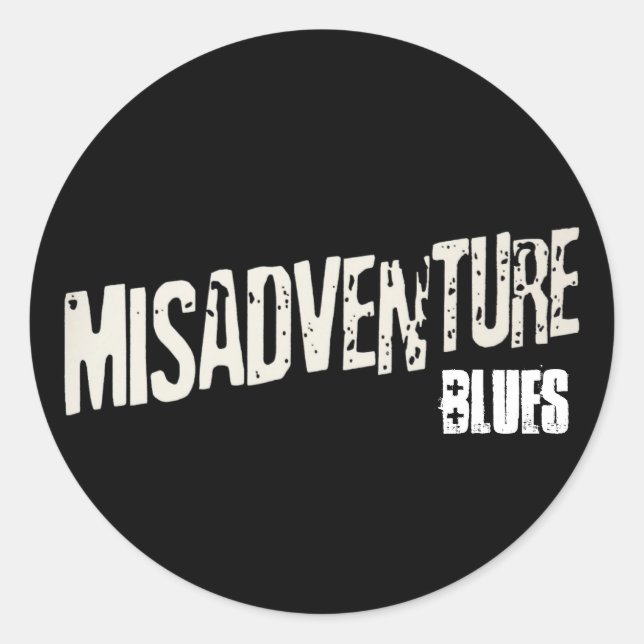 Sticker Rond misadventurelogo, BLUES (Devant)