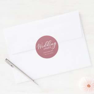 Sticker Rond Mise à jour du Mariage de calligraphie simple et é