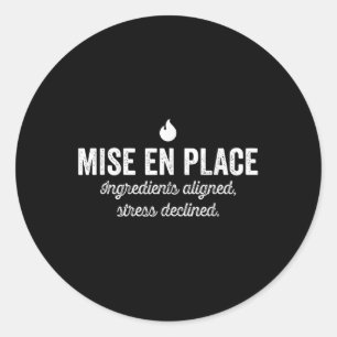 Sticker Rond Mise En Place Ingrédients Alignés Stress Refusé