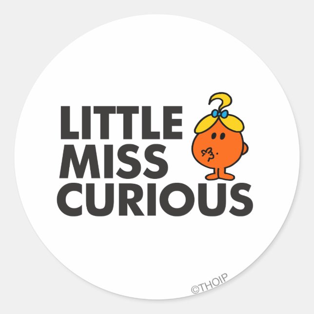 Sticker Rond Miss Curious | Black Lettering (Devant)