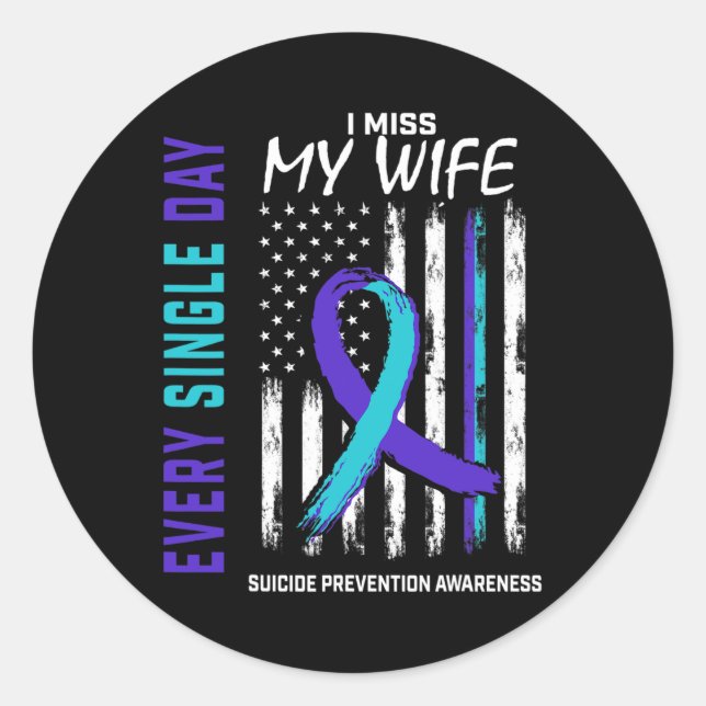 Sticker Rond Miss Ma femme Prévention du suicide Américaine (Devant)