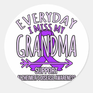 Sticker Rond Miss Ma grand-mère Heimerheimer's Disease Awarenes