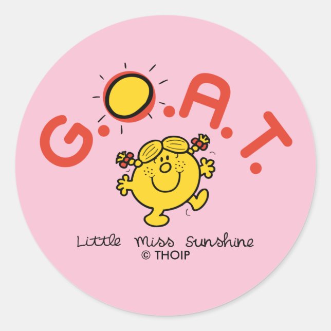 Sticker Rond Miss Sunshine est la G.O.A.T. (Devant)