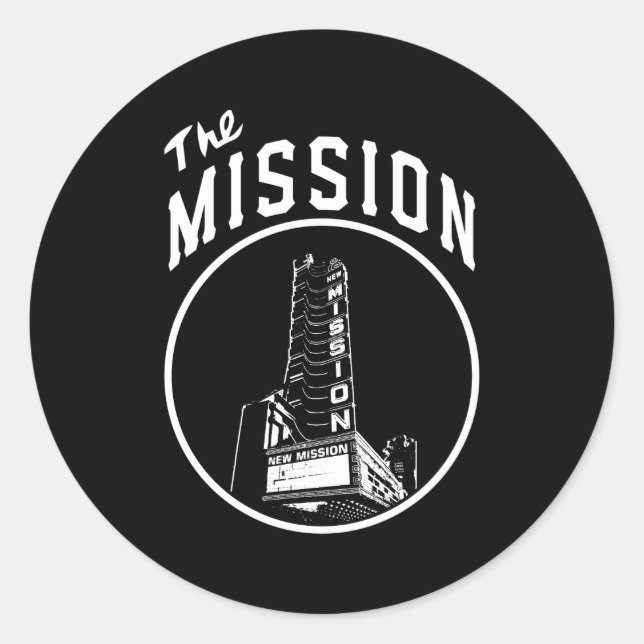 Sticker Rond Mission District San Francisco La Mission Latino C (Devant)