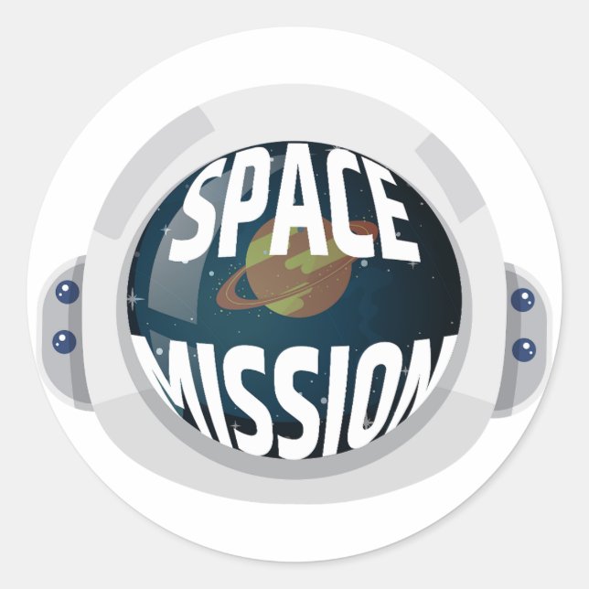 Sticker Rond Mission spatiale (Devant)