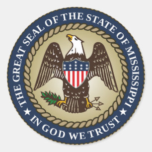 Sticker Rond Mississippi - symbole de la république américaine 