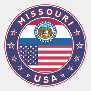 Sticker Rond Missouri, Missouri phone se marient, Missouri