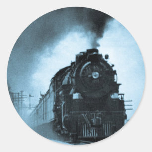 Sticker Rond Missouri Pacific Steam Passager Cyan