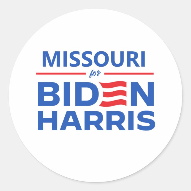 Sticker Rond Missouri pour Biden Harris (Devant)