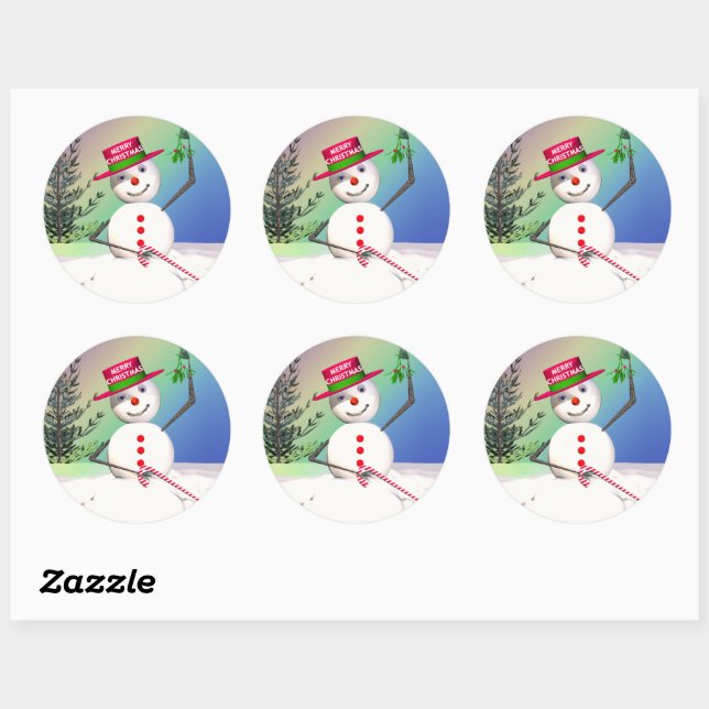 Sticker Rond Mistletoe de retenue des neiges (Feuille)