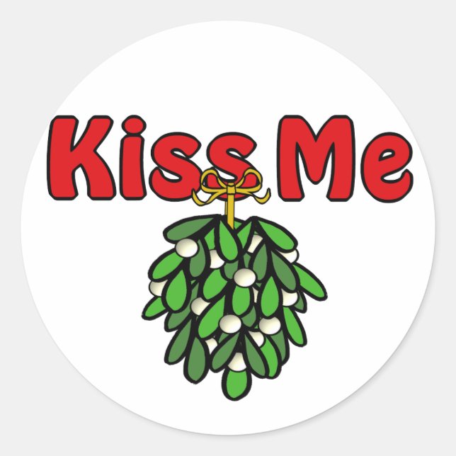 Sticker Rond Mistltoe Kiss Me (Devant)