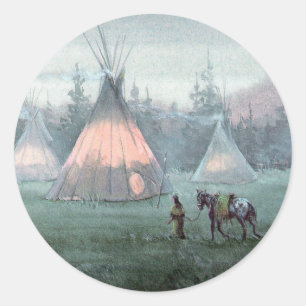Sticker Rond MISTY TIPI par SHARON SHARPE