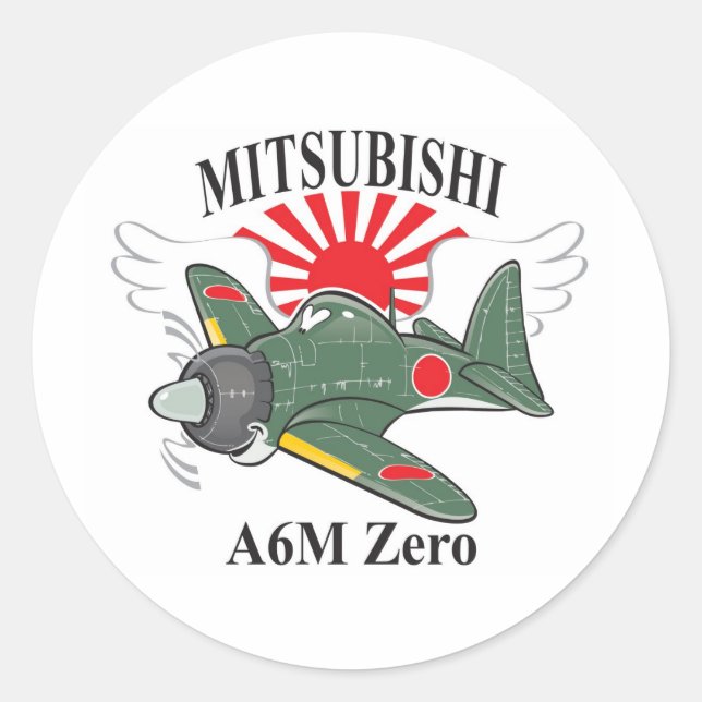 Sticker Rond mitsubishi zéro (Devant)
