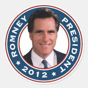 Sticker Rond Mitt Romney Président 2012