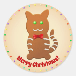 Sticker Rond Mitzipher Le doux pain d'épices dessin de chat