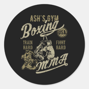 Sticker Rond Mixed martial art de boîte de gym Ash's Conception