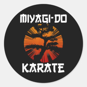 Sticker Rond Miyagi-do Karate Vintage Rétro Bonsai Tree Ma