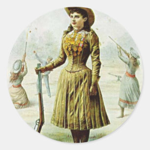 Sticker Rond Mlle Annie Oakley