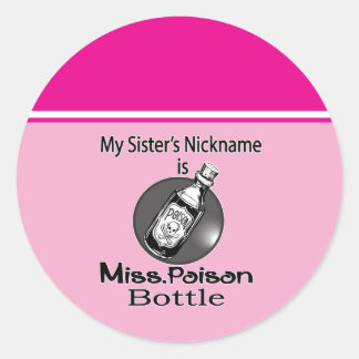Sticker Rond Mlle. Bouteille De Poison Par Chennai Indipup