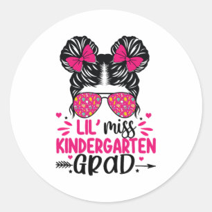 Sticker Rond Mlle Kindergarten Grad Graduation Girls Graduated 