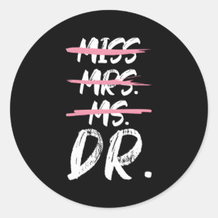 Sticker Rond Mlle Mme Mme Mme Dr Doctorat Diplôme