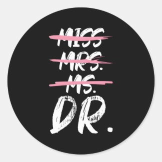 Sticker Rond Mlle Mme Mme Mme Dr Doctorat Diplôme