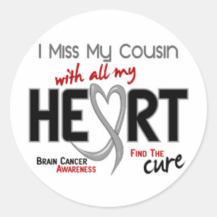 Sticker Rond MLLE MY COUSIN du cancer du cerveau I