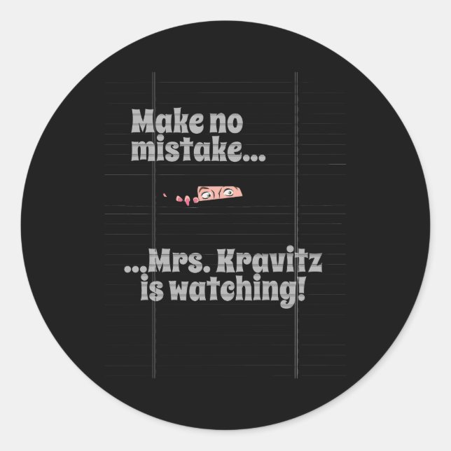 Sticker Rond Mme Kravitz Regarde (Devant)