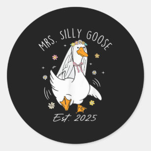 Sticker Rond Mme Silly Goose Couple Correspondant Mariage Funny