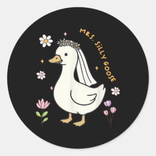 Sticker Rond Mme Silly Goose Mariée À Être La Mariée Mariage Ma