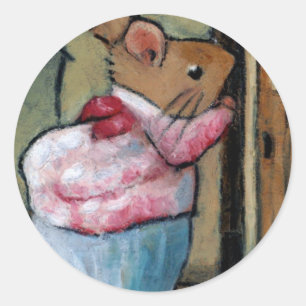 Sticker Rond MME TITTLEMOUSE (dans Pastel à l'huile) Après B. P