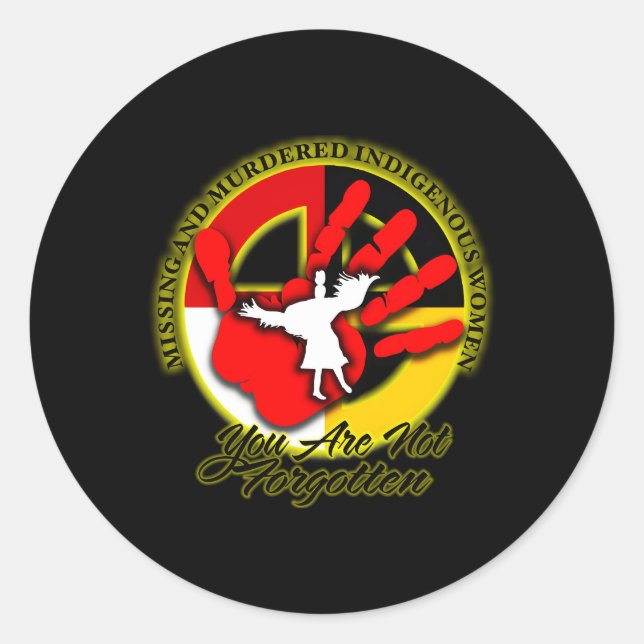 Sticker Rond Mmiw Missing Et Ed Indigène S Et (Devant)