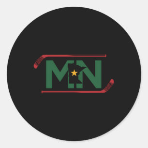 Sticker Rond Mn État Du Hockey