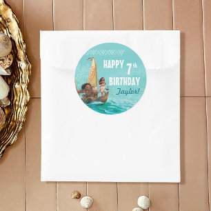 Sticker Rond Moana   Anniversaire océanique