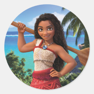 Sticker Rond Moana est née au voyage