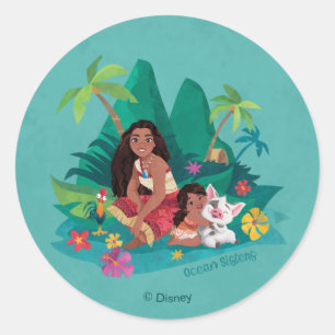 Sticker Rond Moana et Simea Ocean Sisters