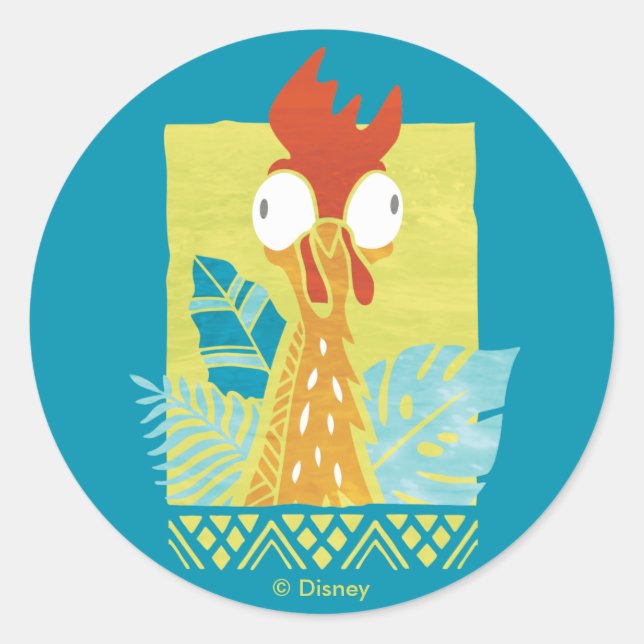 Sticker Rond Moana | Heihei - Je suis responsable ici (Devant)