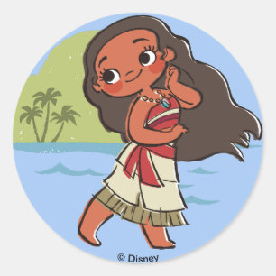 Sticker Rond Moana   Island Girl