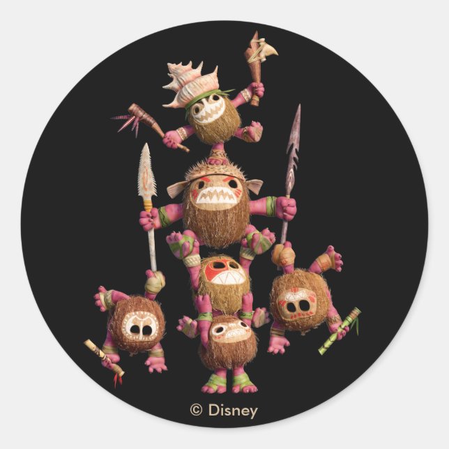 Sticker Rond Moana | Kakamora - Pirates de noix de coco (Devant)