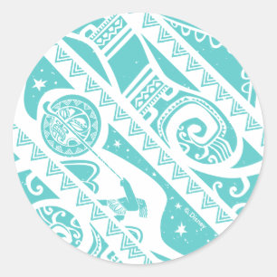 Sticker Rond Moana   MOTIF TURQUOISE