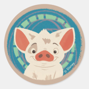 Sticker Rond Moana   Pua Le Cochon